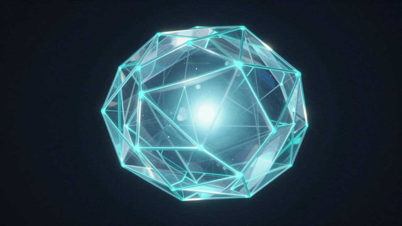 Abstract illustration of faceted panels enclosing a bright core with light along every seam, representing layered data protection