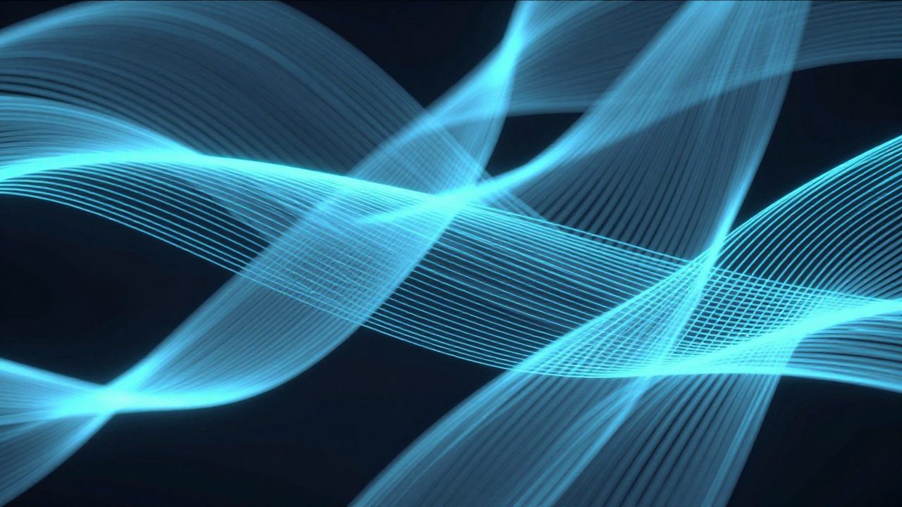 Abstract illustration of woven light ribbons forming an open fabric, representing campus devices from any brand working together