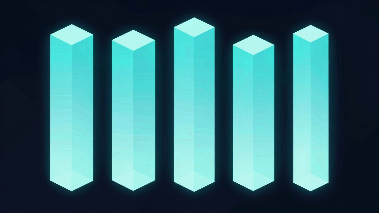 Abstract illustration of seven columns of glowing blocks at varying heights, representing the different shapes a campus week takes